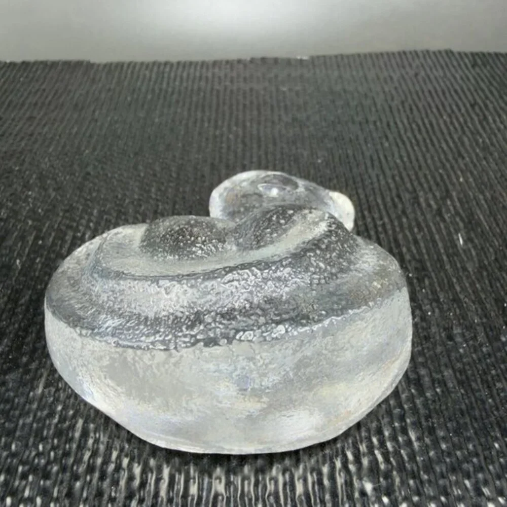 Lars‎ Hellsten Skruf Glass Sweden Rocking Chicken Chick Figure Paperweight Clear